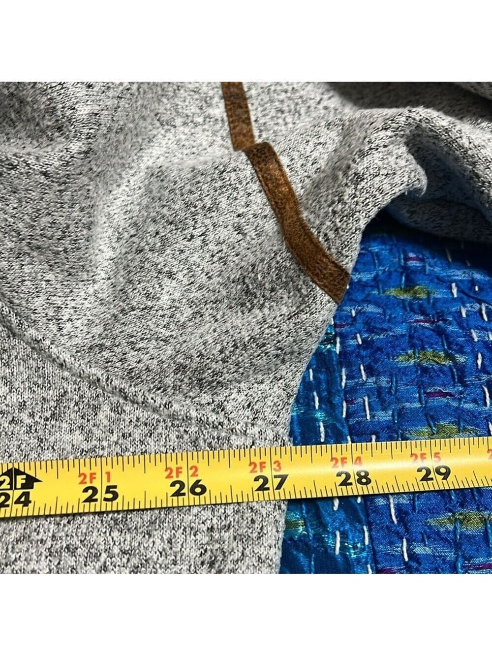 WOOLY BULLY WEAR Gray and Black QUARTER Zip jacket with High Collar. 1X - Picture 8 of 11